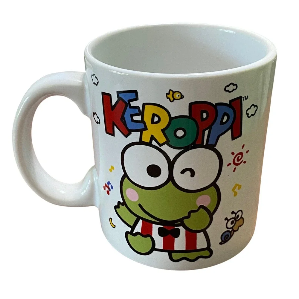 Hello Kitty‎ KEROPPI Plush and Mug Lot of 2 Items Green Frog Big Eyes Donut Pond